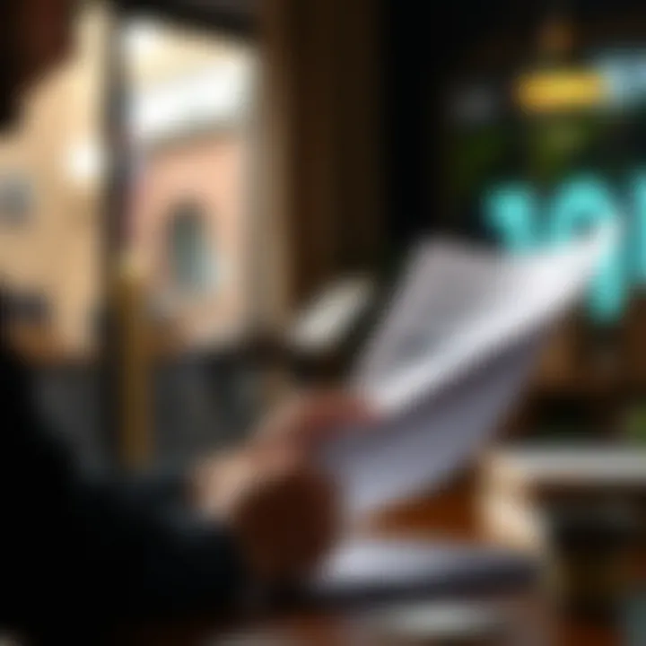 Reviewing Tax Documents Person reviewing tax documents