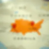 Exploring Regions for Cost-Effective Car Purchases Map highlighting affordable car purchase locations