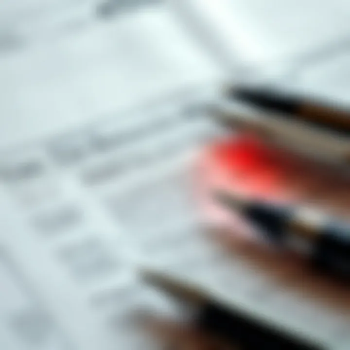 Highlighting Key Amendments A detailed view of a tax return document with highlighted sections indicating amendments.