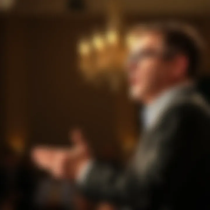 The Power of Persuasive Communication An inspiring speaker delivering a motivational speech