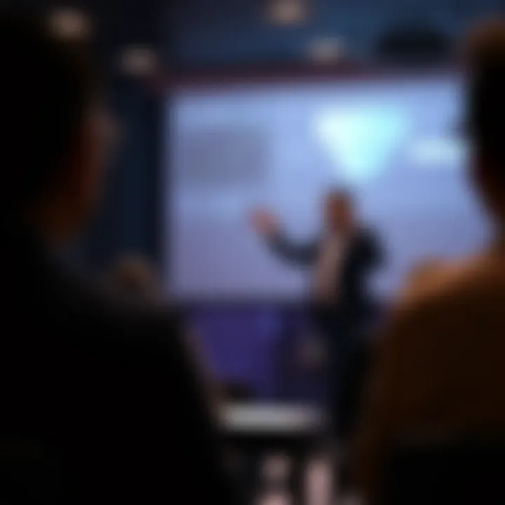 Visionary Leadership in Action A leader presenting a strategic vision in front of a group