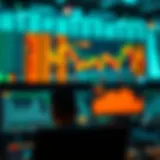 Visual representation of AI algorithms in stock trading