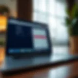 Digital banking interface on a laptop