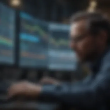 Investor utilizing technical analysis software