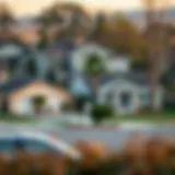 A serene suburban neighborhood featuring foreclosed homes.