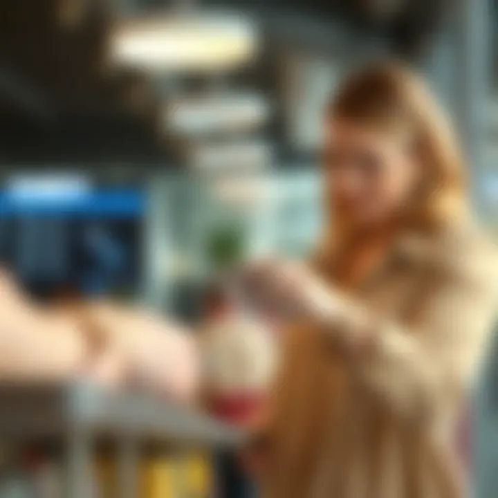 Customer exploring banking options on a tablet