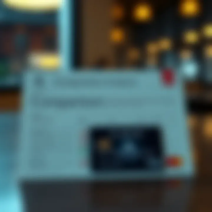 Comparison chart of credit cards