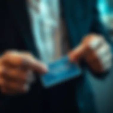 A business professional using an American Express business card