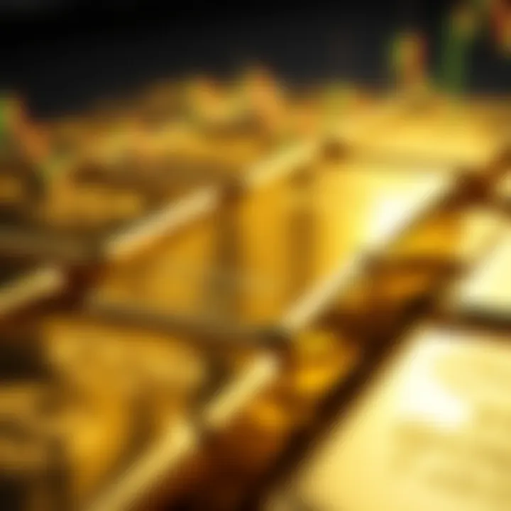 Gold Bullion and Market Dynamics Close-up of gold bullion reflecting market dynamics