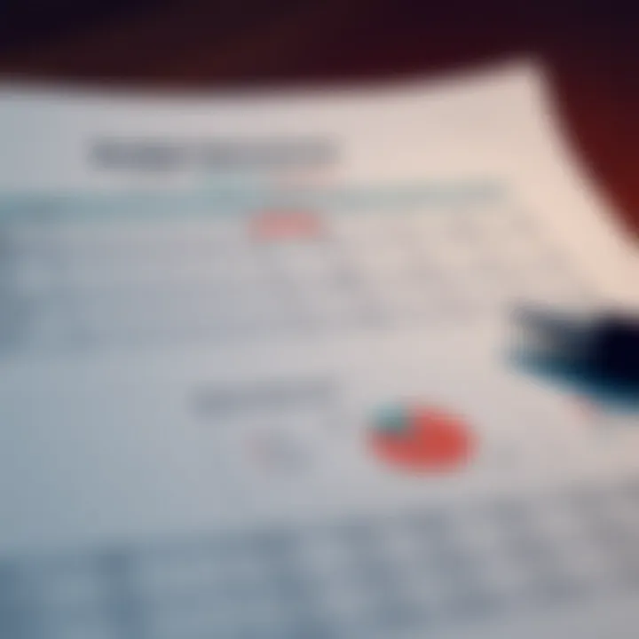 Understanding the Layout of a Budget Spreadsheet Detailed view of a budget spreadsheet layout with highlighted sections