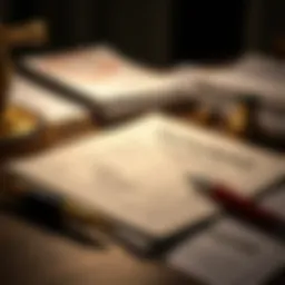 A detailed view of patent documents on a desk