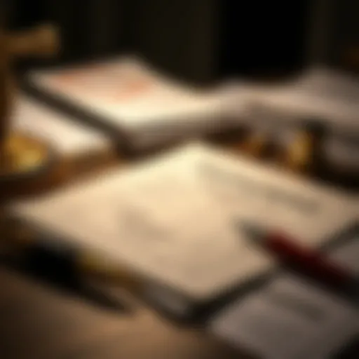 A detailed view of patent documents on a desk