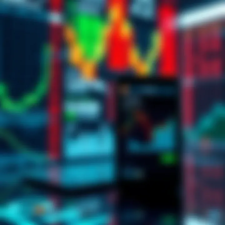 A futuristic digital interface showcasing stock performance metrics