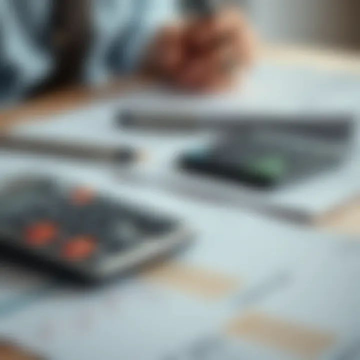 Financial Goal Setting Setting financial goals with a calculator and documents