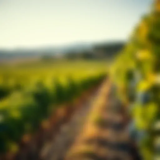 A vineyard landscape showcasing grapevines