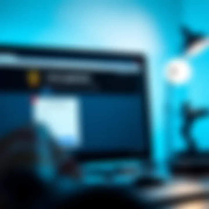 Grant Application Portal on Computer A close-up view of a computer screen displaying a grant application portal