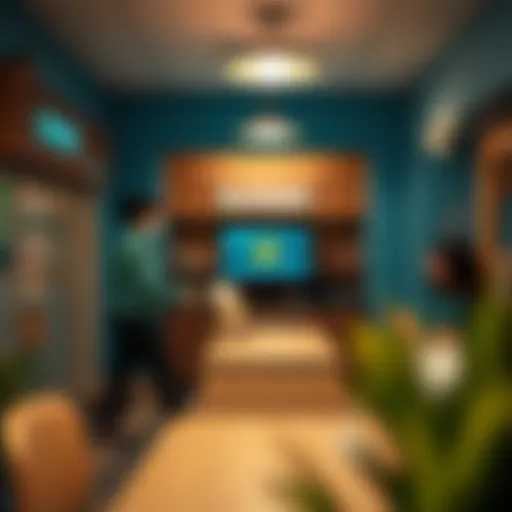A cozy local bank branch with a welcoming atmosphere