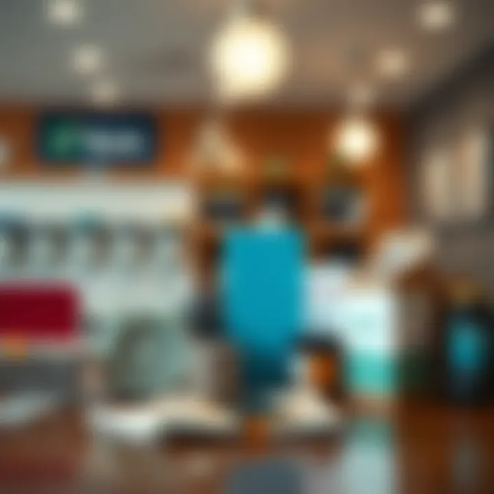 Diverse Financial Products Offered An array of financial products available at a small bank, highlighting diverse offerings.