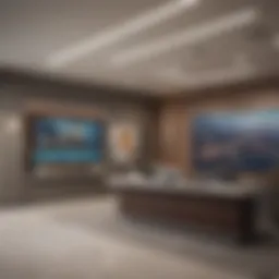 Interior of a modern credit union office in Baltimore