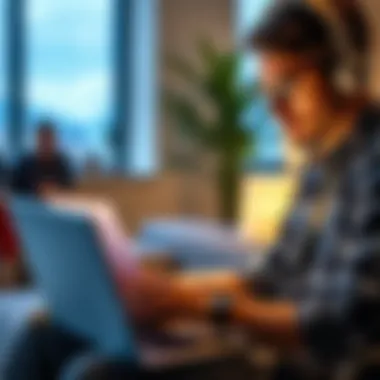 Evaluating Insurance Policies A traveler reviewing policy details on a laptop