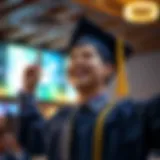 A graduate celebrating financial freedom