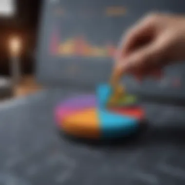 Close-up of a business pitch presentation with graphs and charts