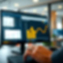 Comparative market analysis tools on a digital screen