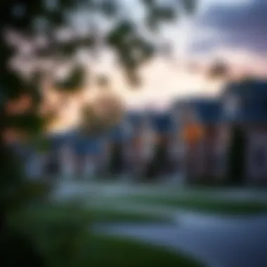 A serene neighborhood showcasing beautiful homes