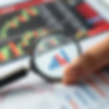 Analyzing Retrieved Company Information A magnifying glass over financial data and charts
