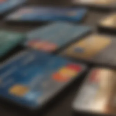 Diverse Credit Cards with Bonus Miles Illustration of diverse credit cards showcasing bonus miles