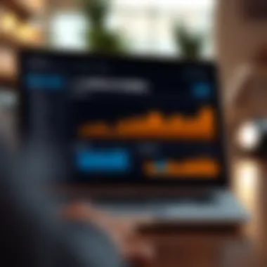 A visualization of audience analytics on a laptop screen
