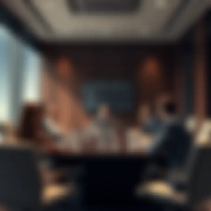 A boardroom setting emphasizing strategic discussions in investment firms