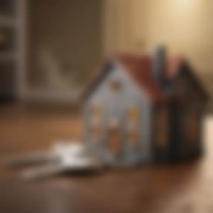 A depiction of a house with a key, symbolizing homeownership success linked to good credit