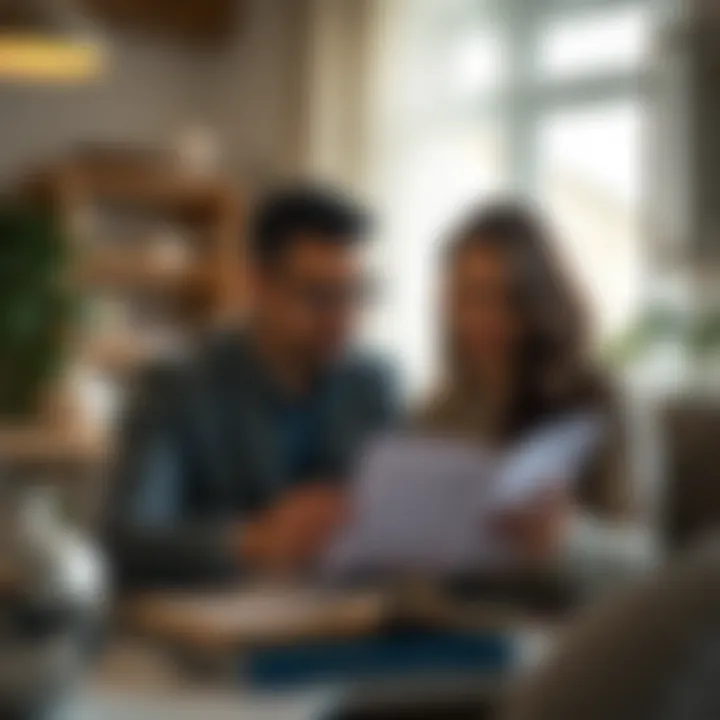 A couple reviewing a budget together