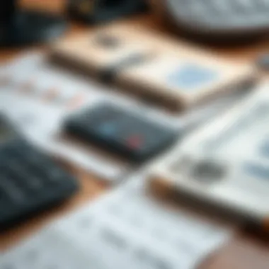 Calculator and financial documents on a desk