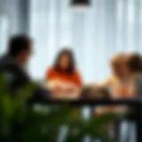 A family discussing finances at a table