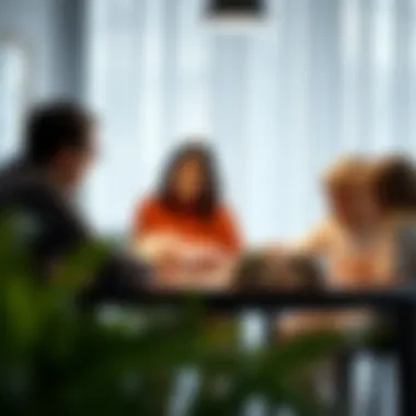 A family discussing finances at a table