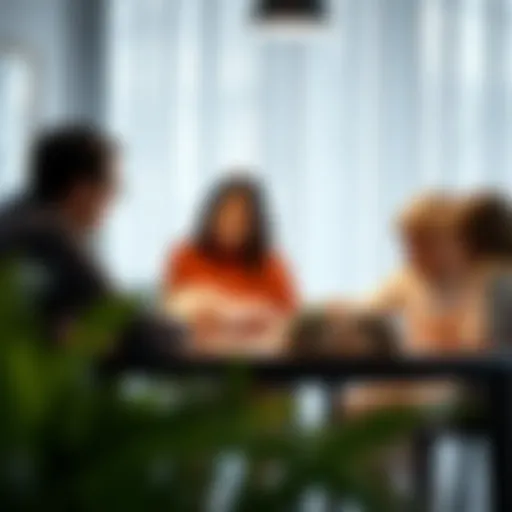 A family discussing finances at a table