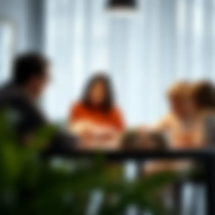 A family discussing finances at a table