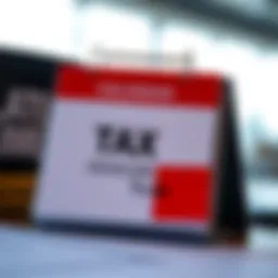 Calendar marking the tax deadline