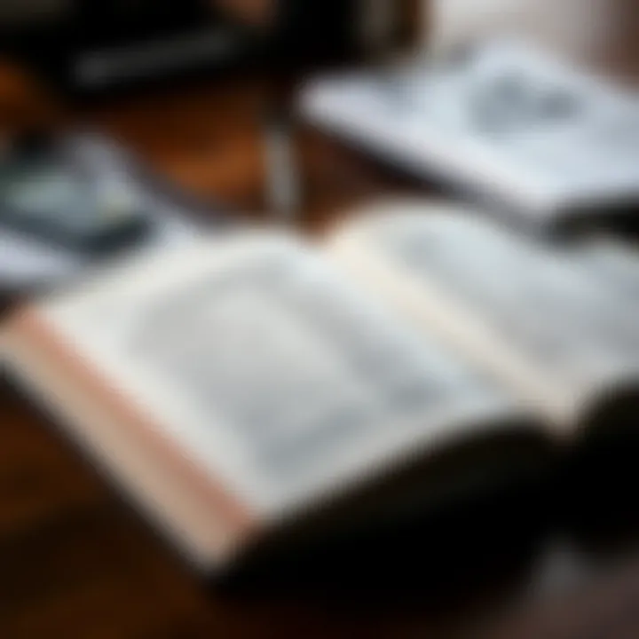 Essential Study Materials for Insurance License An open book with study materials for insurance exams