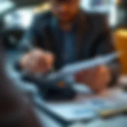A person analyzing financial documents with a calculator