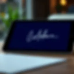 A digital signature on a tablet screen