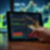 Dynamic Financial Insights on iPad Financial graphs displayed on an iPad screen