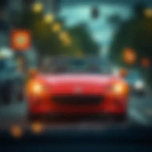 Illustration of car loan refinancing concept