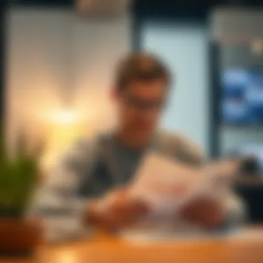 Person reviewing financial health metrics