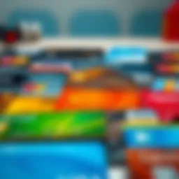 Visual representation of various credit cards