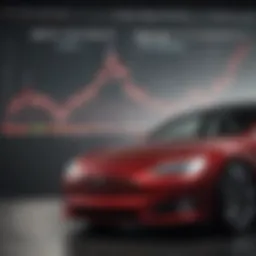 Graph illustrating Tesla stock price fluctuations over recent years