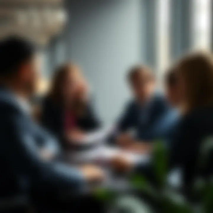 Strategic Discussion in Finance A group of finance professionals engaged in a strategic discussion