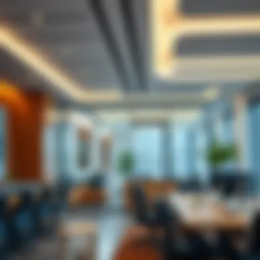 Inside a Modern Investment Bank An interior view of a modern investment bank office with sleek design